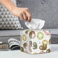 thumbnail image 6 of Gukieu Donut Sloth Print Leather Tissue Box, PVC Waterproof Velcro Opening and Closing Square Tissue Box Holder, Suitable for Home and Office Decoration, 6 of 7
