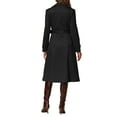 thumbnail image 3 of INSPIRE CHIC Faux Suede Trench Coat for Women's Notched Lapel Double Breasted Belted Long Sleeves Coats XL Black, 3 of 6