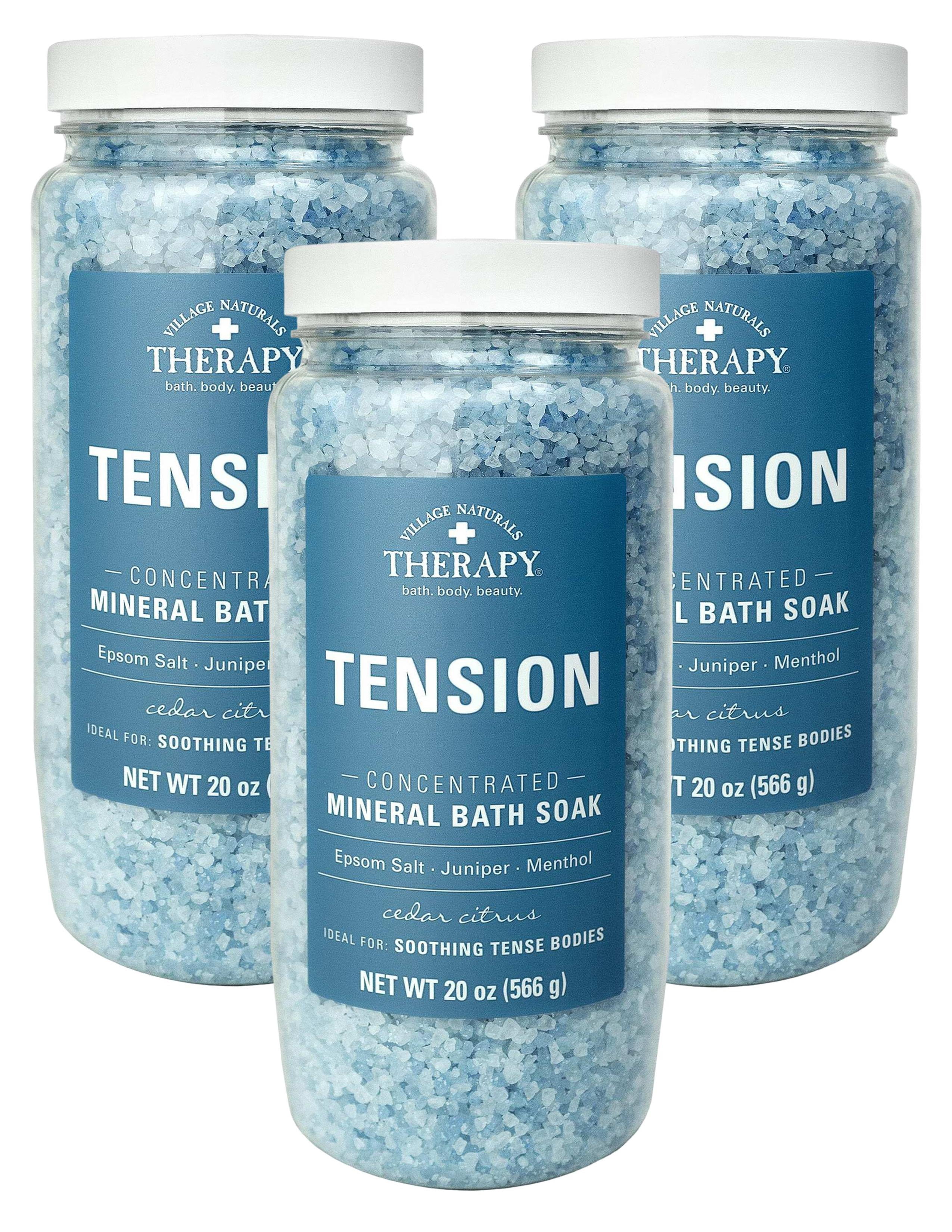 Village Nat. Aches+Pains Tension Relief Bath Soak 20oz (Pack of 3)