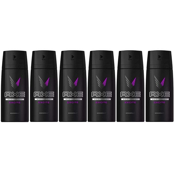 Inzet Sinds knijpen AXE Excite Body Spray for Men 150ml- (6 Pack) - Walmart.com
