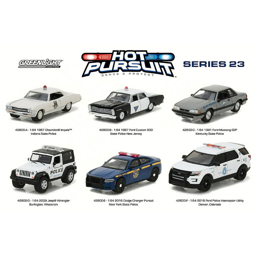 Greenlight Hot Pursuit Series 23 Diecast Car Package Box of 6