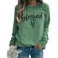 thumbnail image 2 of Wutalume Women's Fashion Casual Long Sleeve Printed Pullover Sweatshirt, Comfortable and Stylish Top for Daily Use and Outings, with a Soft Fabric and Modern Print Design,Army Green L, 2 of 4