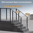 thumbnail image 5 of 2 Pack 44" Cable Railing Posts, Side Mount Deck Railing Columns, Black Pre-Drilled Metal Posts for Staircase Installation(No Cable and Handrails), 5 of 9