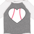 thumbnail image 4 of Inktastic Heart Shaped Baseball Boys or Girls Long Sleeve Baby Bodysuit, 4 of 5