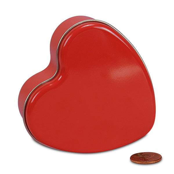 Large Red Heart Tin Cans Quantity 24 Width 6" by Paper Mart