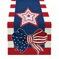 thumbnail image 2 of Cififendec 4th of July Star Table Runner, 72"×13", White Base Red Blue Dining Scarf, 250th Anniversary Home Ornament for Indoor Kitchen & Casual Dining Table Decor, 2 of 5