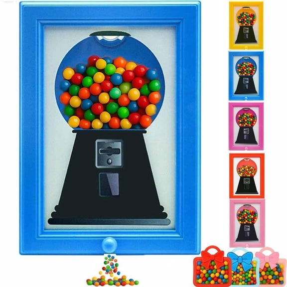 Candy Dispenser Picture Frame Wall Gumball Machine 2-in-1 Candy Dispenser Picture Hanging Frame Wall Mounted with 3 Mini Bags, Perfect for Holidays & Special Occasions