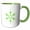 Green/White, variant on 3drose, Minimalistic Green Snowflake Hand Drawn Art, 15oz Mug