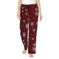 thumbnail image 1 of Bingfone Romantic white snowflakes Pattern Pajamas for Women,Pajama Pants with Pockets-Small, 1 of 6