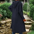 thumbnail image 7 of Baberdicy Cardigan Sweater Women's Solid Color Long Sleeved Hooded Medium Length Sweater Cardigan Women's Cardigans Navy, 7 of 7