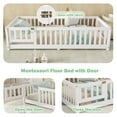 thumbnail image 5 of Bellemave Twin Size Floor Bed with Door and Fence Floor Bed with Bed Slats Sturdy Wood Floor Bed Montessori Bed Frame (Twin, White), 5 of 11