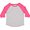 Pink, variant on 7 ate 9 Apparel Women's Bride Baseball Tee - Small