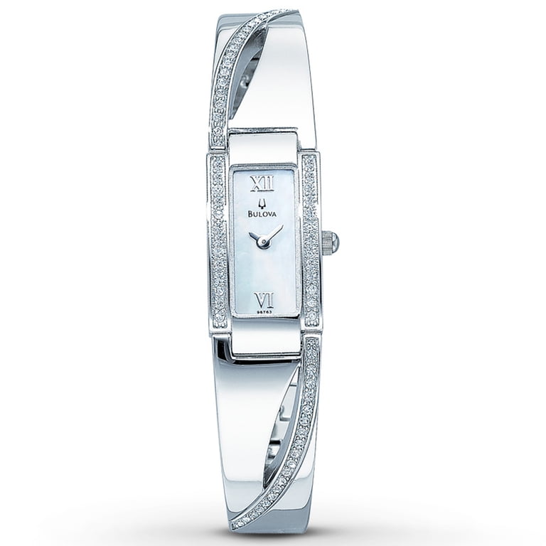 Bulova Womens Watch 22mm MOP Dial 96P000 Stainless Bracelet New Battery 6.75\