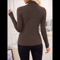thumbnail image 4 of Camisetas de Larga para Mujer, Ropa Interior Térmica Básica de Otoño, Ropa de Invierno 2025 Color Café S, 4 of 8