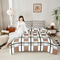 thumbnail image 4 of Manfei Geometric Plaid 3 Pieces Queen Comforter Set for Teens Female Men,Retro Grid Ultra Soft Bedding Sets,Vintage Buffalo Bedding Comforter Set,Ultra Soft Home Decor,Reversible, 4 of 8