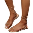 thumbnail image 3 of Vedolay Dressy Sandals Women Sandals for Women, Women's Flat Summer Flat Sandals Flip Flop,Brown 9, 3 of 5