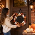 thumbnail image 3 of Halloween Ghost Welcome Hanging Sign, Halloween Decorations With Cute Ghost and Jack O Lantern, Front Door & Porch Halloween Ornament for Home Spooky Season Indoor Outdoor,12x12Inch, 3 of 5