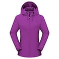 thumbnail image 1 of DondPO Chandails à Capuchon pour Femmes Hauts à Manches Longues pour Femmes Veste à Capuche Slim avec Poche Couche Simple Veste d'Extérieur Veste d'Alpinisme Imperméable Coupe-Vent Pull-Over pour Femmes Violet m, 1 of 2