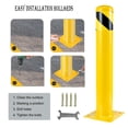 thumbnail image 3 of Kojooin 4-Pack Steel Parking Bollards – Safety Barrier Poles for Traffic Control, Driveway Protection & Crowd Management, 3 of 7