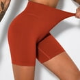 thumbnail image 2 of Women Workout Yoga Shorts Seamless Running Shorts Solid Ribbed Knit Leggings High Waist Biker Shorts Hip Lift Yoga Pants, 2 of 7