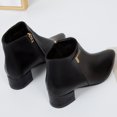 thumbnail image 3 of NECHOLOGY Botas Mujer Adulto Femenino Zapatos Botines de mujer Zapatos gruesos Tacones Botas térmicas Cremallera Alta Transpirable Retro para mujer Botas para mujer (Black, 8.5), 3 of 7
