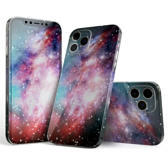 DesignSkinz Colorful Neon Space Nebula Full-Body Skin Decal Wrap Cover for iPhone 16