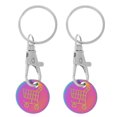thumbnail image 1 of Shisuyan 2pcs Trolley Token Metal Key Chain Token Shopping Cart Token Hanging Key Chain Hanging Keyring Ornament, 1 of 9