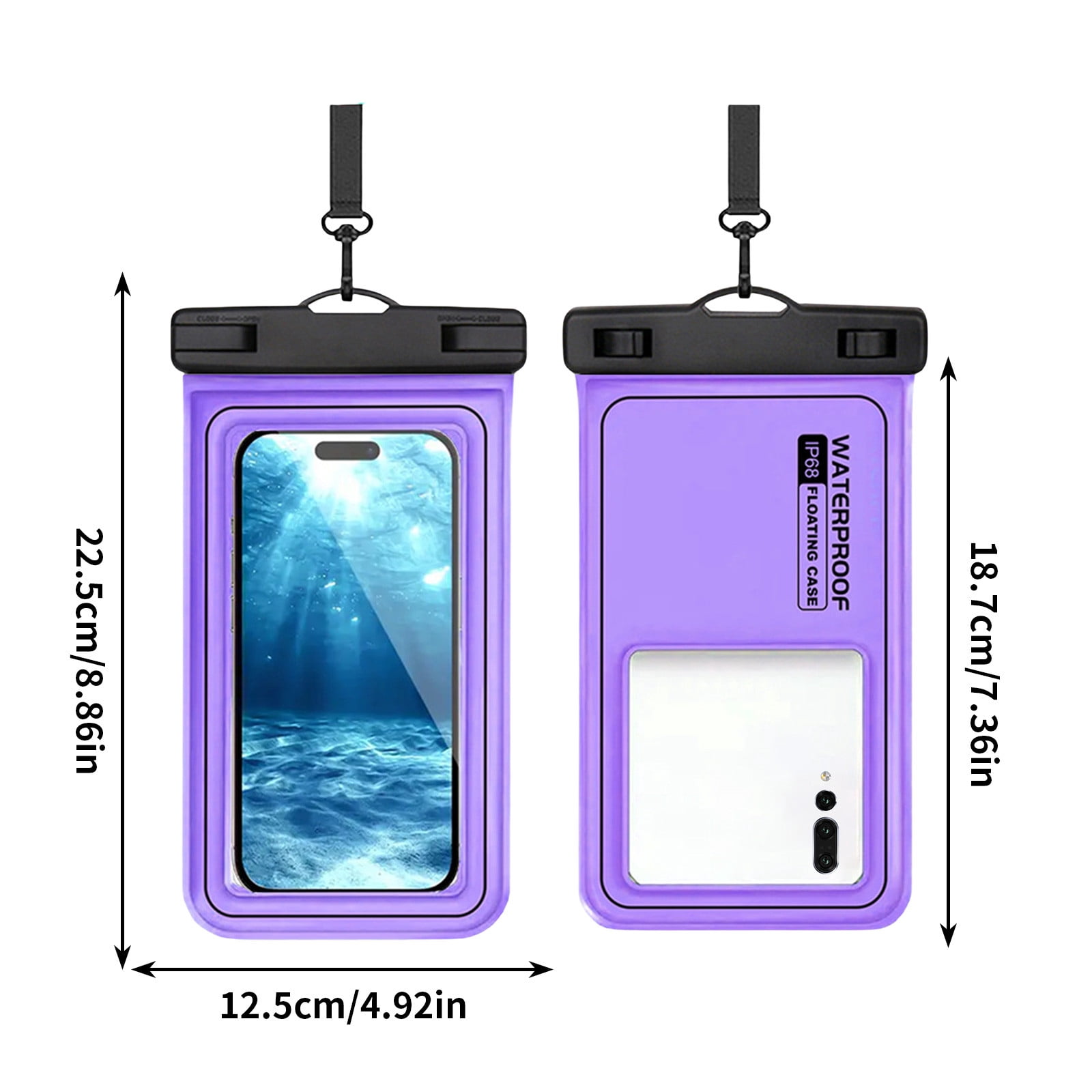 Yannianjz Waterproof Phone Pouch, Touchscreen Compatible Dry Bag for Swimming, Outdoor Floating Phone Case for Hiking Travel, Universal Smartphone Protector