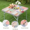 thumbnail image 4 of Pioneer Flower Floral Print Pattern Square Fitted Tablecloth with Elastic Edge,Square Table Cover,Washable Elastic Table Cover for Home Kitchen Party Decor 34"x34", 4 of 6