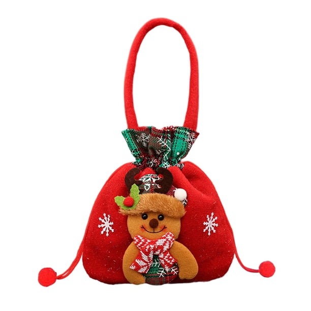 Bolsa de regalo de Navidad para muñecas, bolsa de golosinas navideñas, suministros para fiestas, decoración, bolsa de golosinas navideñas, bolsa de frutas navideñas para regalos, Alce rojo