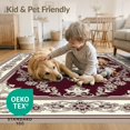 thumbnail image 4 of ODIKA 3'x5' Washable Area Rug Traditional Center Medallion With Ornate Floral Border Vintage Flowing Dynamic for Hallway, Laundry Room, Non-Slip, Flatweave, Easy Care, 4 of 7