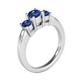 thumbnail image 4 of Mauli Jewels Rings for Women 1.80 Carat Three Stone Round Shaped Sapphire Ring 4-prong 10K White Gold, 4 of 7