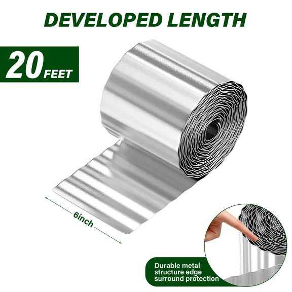 6Inx20Ft Corrugated Metal Garden Edgings Lawn Border Steel Edgings For Landscape