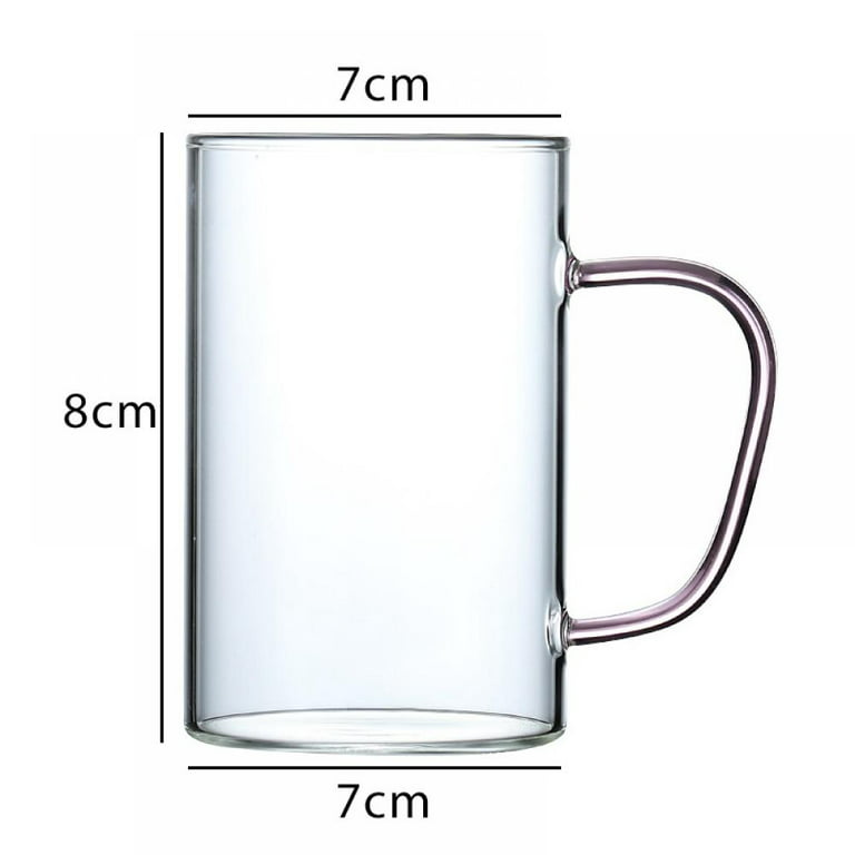 Catlerio Glass Clear Coffee Cups Breakfast Milk Mugs Tea Espresso Coffee Cup  Yogurt Bowl with Handle for Beverages 