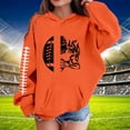 thumbnail image 2 of Gyujnb Football Print Hooded Pullover with Sleeve Graphic, Casual Layering Top (Toddler to Big Girls),7-8 Years, 2 of 3