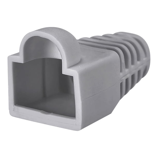 Cubiertas de botas RJ45 de 6 mm de diámetro en gris oscuro, protector de plástico contra el polvo para cables de red Cat5 Cat5E Cat6, 20 piezas