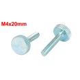 thumbnail image 3 of Uxcell M4x20mm Thread Carbon Steel Knurled Round Head Thumb Screws 10 Pack, 3 of 5