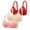 Red, variant on biudgviw 3pc Everyday Bras for Women Wirefree V Neck Adjustable Strap Mesh Bras Soft Front Trim Push up Bralettes