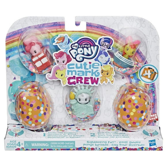 Jouet My Little Pony Cutie Mark Crew série 4, Ensemble surprise : Visite guidée, ensemble de collection contenant 5 articles, dont 2 figurines mystère, pour enfants de 4 ans et plus