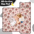 thumbnail image 4 of Strawberry and Girl Pink Pattern Teens Toddler Nap Mat with Pillow, Sleeping Mat Bag for Preschool Daycare 59"x22", 4 of 6
