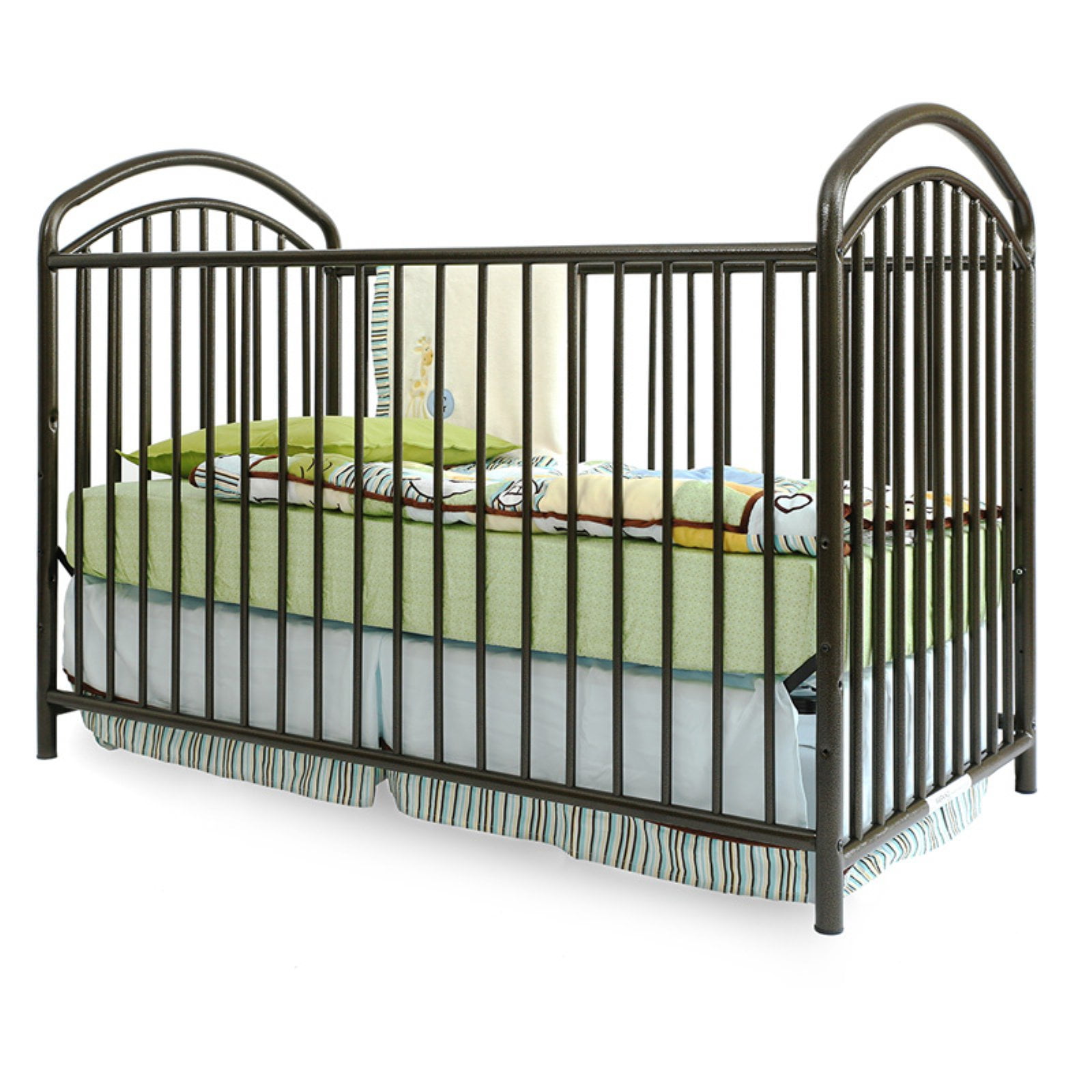 LA Baby Mariposa 3 in 1  Full Sized Metal Crib, Blue