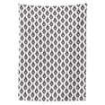 thumbnail image 2 of Boho Tablecloth, Ikat Inspired Drop Motif in Monochrome Design with Influences, Rectangle Satin Table Cover Accent for Dining Room and Kitchen, 52" X 70", Dark Taupe Grey White, by Ambesonne, 2 of 2