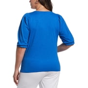 Ella Rafaella Womens Plus Organic Cotton Slub Pullover Top
