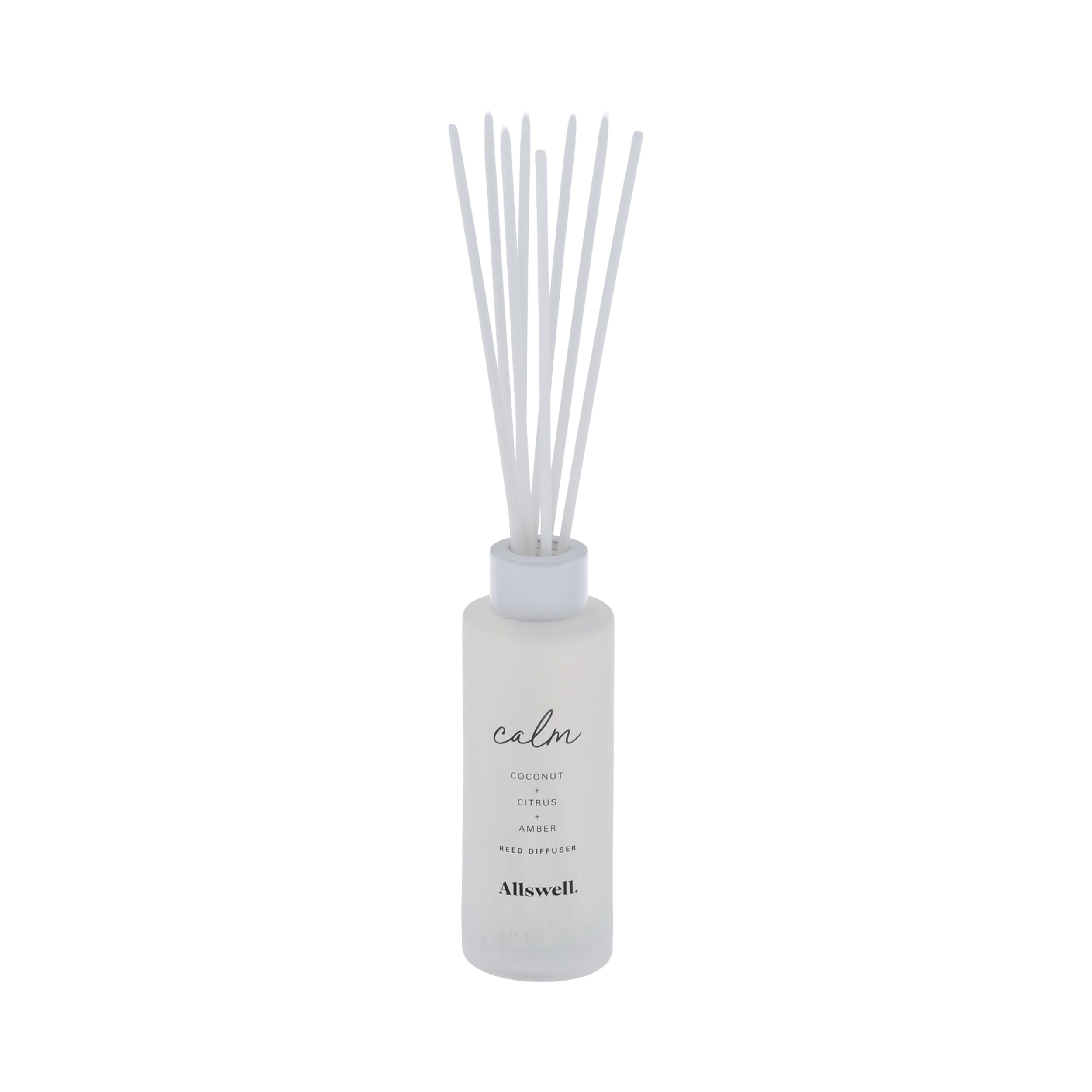 Allswell Calm (Coconut + Citrus + Amber) Scented Reed Diffuser 3 Fl Oz (90mL) With 8 Synthetic Reeds.