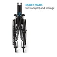 thumbnail image 4 of Silla de ruedas ligera Medline K4 Basic con asiento de 40 cm de ancho, brazos de escritorio y reposapiernas elevables, capacidad de peso de 136 kg (300 lb): ayuda para la movilidad duradera, portátil, 4 of 5