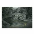 thumbnail image 1 of Black and White Cutting Board, Curvy Asphalt Road Yellow Line in Middle Nature Forest Trees, Decorative Tempered Glass Cutting and Serving Board, Small Size, Black Grey Yellow, by Ambesonne, 1 of 1