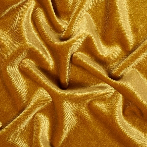 Stretch Velvet Fabric 60'' Wide by the Yard for Sewing Apparel Costumes Craft (Mustard)
