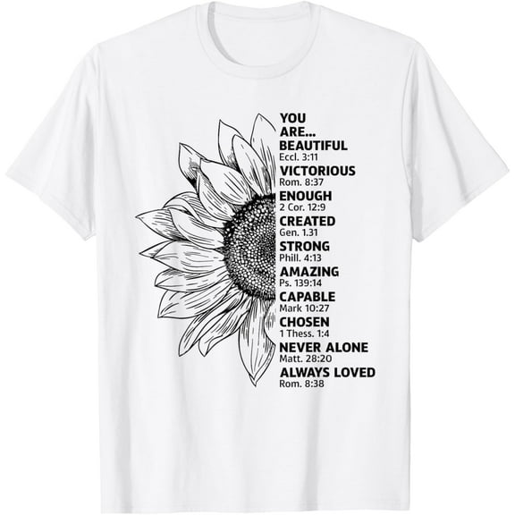 You Are Beautiful Victorious Enough Created Strong Christian T-Shirt Tops Tee