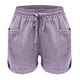 Cameland Women Été Cordon Élastique Taille Casual Solide Shorts Pantalon Court – image 4 sur 5