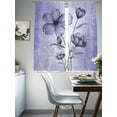 thumbnail image 4 of Purple Floral Sheer Curtains 63 Inch Length 2 Panels Set, Vintage Botanical Gradient Pastel Painting Voile Window Treatment Rod Pocket Curtains Sheers Drapes for Bedroom/Living Room/Kitchen 52x"63"x2, 4 of 7